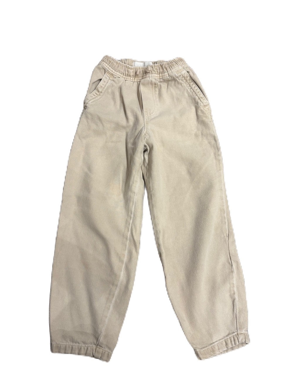Zara Kids Elastic-Waist Cream Pants - Size 7-8